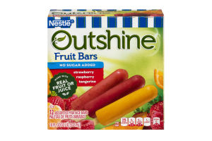 Nestle Outshine Fruit Bars No Sugar Added Strawberry, Raspberry, Tangerine - 12 CT