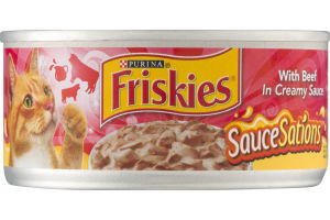 Friskies SauceSations Cat Food Beef in Creamy Sauce