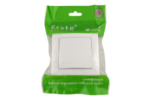 Вимикач білий одноклавішний Ерсте