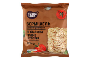 Вермишель быстрого приготовления неострая со вкусом грибов Повна Чаша м/у 60г