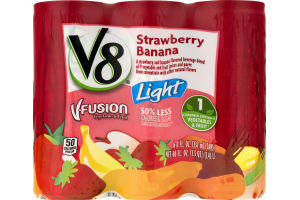 V8 V-Fusion Light Strawberry Banana - 6 PK
