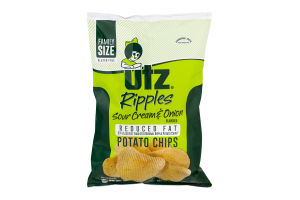 Utz Ripples Reduced Fat Potato Chips Sour Cream & Onion