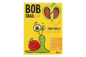 Конфеты натуральные фруктовые Apple-banana Rolls Bob Snail к/у 60г