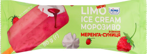 Мороженое 10% эскимо в кондитерской молочной глазури Меренга-земляника Лімо м/у 80г