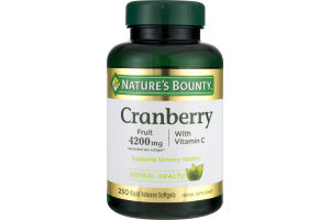 Nature's Bounty Cranberry Fruit 4200mg Herbal Supplement Softgels - 250 CT