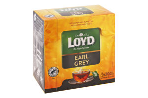 Чай чорний байховий дрібний з ароматом бергамоту Earl Grey Loyd к/у 20х2г
