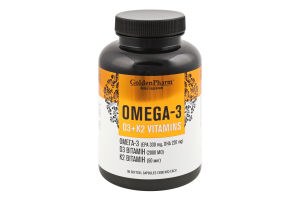 Добавка дієтична Omega-3+D3+K2 1000мг 90капсул Golden pharm