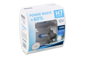 Лампа галогенова Power White H7 12V 55W 4300K 2шт Brevia