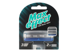 Картриджі для гоління змінні 3 леза For real men Max effect 2шт