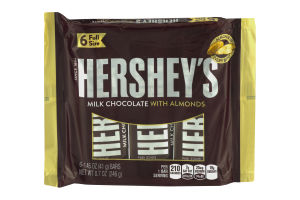 HERSHEY'S Milk Chocolate with Almonds Bars, 6 Count, 8.7 oz