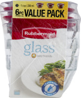 Rubbermaid Value Pack Stores Neatly with Easy Find Lids Glass - 2 CT