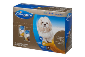 Companion Gourmet Dog Food Variety Pack Chicken Dinner in Gravy/Turkey in Gravy - 12 CT