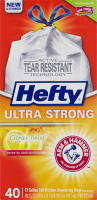 Hefty Ultra Strong 13 Gallon Tall Kitchen Drawstring Bags Citrus Twist - 40 CT