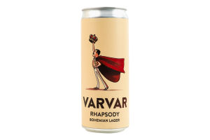 Пиво 0.33л 5% світле нефільтроване непастеризоване Rhapsody Varvar з/б