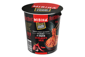 Вермишель быстрого приготовления острая в соусе со вкусом сладкого чили Street Food Мівіна ст 75г