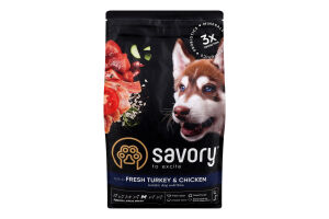 Корм сухий Fresh Turkey&Chicken Junior Large Savory м/у 3кг