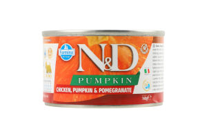 Корм консервований для дорослих собак Chicken Pumpkin&Pomegranate Mini N&D Pumpkin Farmina з/б 140г