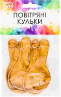 Кулька латексна металік золото 25см 5шт 1111-5842 Паті Хата