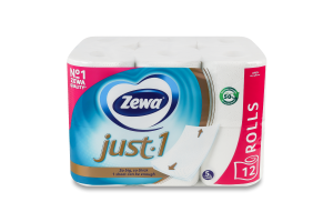 Бумага туалетная 5-ти слойная 71 лист Just 1 Zewa 12шт