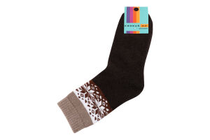 Шкарпетки жіночі Орнамент сніжинки махрові високі р.36-40 Krokus