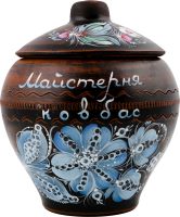 Ковбаса Домашня свиняча смажена 350г в горщику Майстерня ковбас