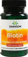 Добавка дієтична капсули 5000мкг Біотин Swanson 100шт