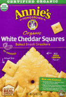 Annie's Homegrown Organic White Cheddar Squares Baked Snack Crackers