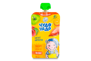 Пюре фруктово-овощное для детей от 6мес натуральное гомогенизированное Батат-фрукты Чудо-Чадо д/п 90г