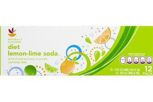 Ahold Diet Lemon-Lime Soda - 12 CT