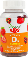 Добавка дієтична для дітей жувальні пастилки Вітамін D3 Kids Lifeable 60шт