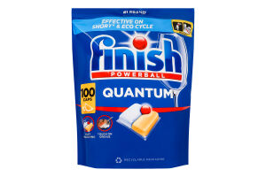 Засіб для миття посуду в посудомийних машинах Лимон Quantum Powerball Finish 100шт