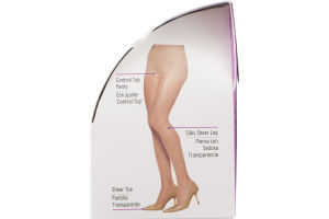 L'eggs Silken Mist Pantyhose Q Control Top Sikly Sheer Leg Sun Biege