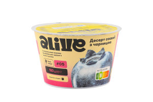 Десерт соєвий з чорницею Alive ст 180г