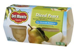 Del Monte No Sugar Added Diced Pears in Water - 4 CT