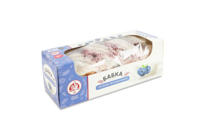 Булочка со сливочно-черничным вкусом Бабка Мамин хліб к/у 360г