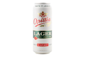 Пиво 0.5л 4.4% світле пастеризоване Lager Export Opillia з/б