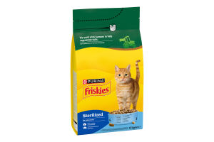 Корм сухий для дорослих котів з лососем та овочами Sterilized Friskies м/у 1.5кг
