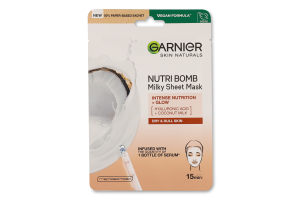 Маска д/обличчя Скін Нейчералз Нутрі Бомба з кокосовим молоком тканинна 28г Гарньє