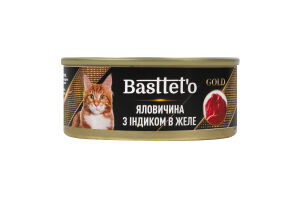 Корм д/котів Яловичина з індиком в желе 85г ж/б Басттет"о