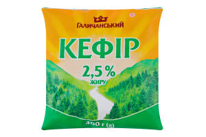 Кефир 2.5% Галичанський м/у 400г