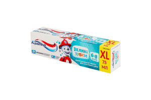 Паста зубная для детей 6-8лет Большие зубки Paw patrol Aquafresh 75мл