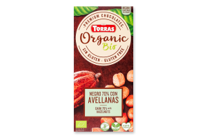 Шоколад Organic Bio чорний з фундуком 100г Torras