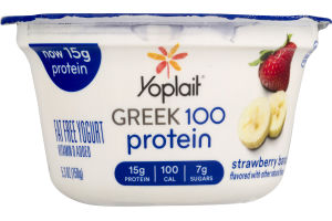 Yoplait Greek 100 Protein Fat Free Yogurt Strawberry Banana