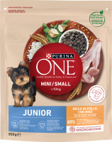 Корм сухий для цуценят дрібних порід з куркою Junior Purina One д/п 800г