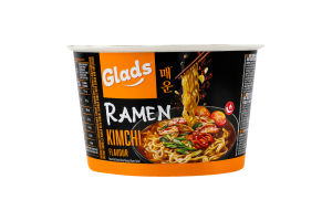 Лапша быстрого приготовления Рамэн с соусом со вкусом Кимчи Glads ст 105г