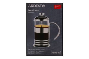 Френч-прес Gemini Asтi 1000мл нержавіюча сталь/боросилікатне скло Ardesтo