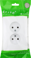 Розетка біла подвійна без заземлення Ерсте