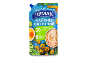 Майонез 50% Аппетитный Чумак д/п 500г