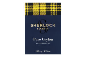 Чай черный цейлонский байховый крупнолистовой Чистый Цейлон Sherlock Secrets в/с к/у 100г