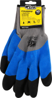 Рукавиці робочі сірі ПЕ з синім латексним покриттям посилені з підвіскою Werk